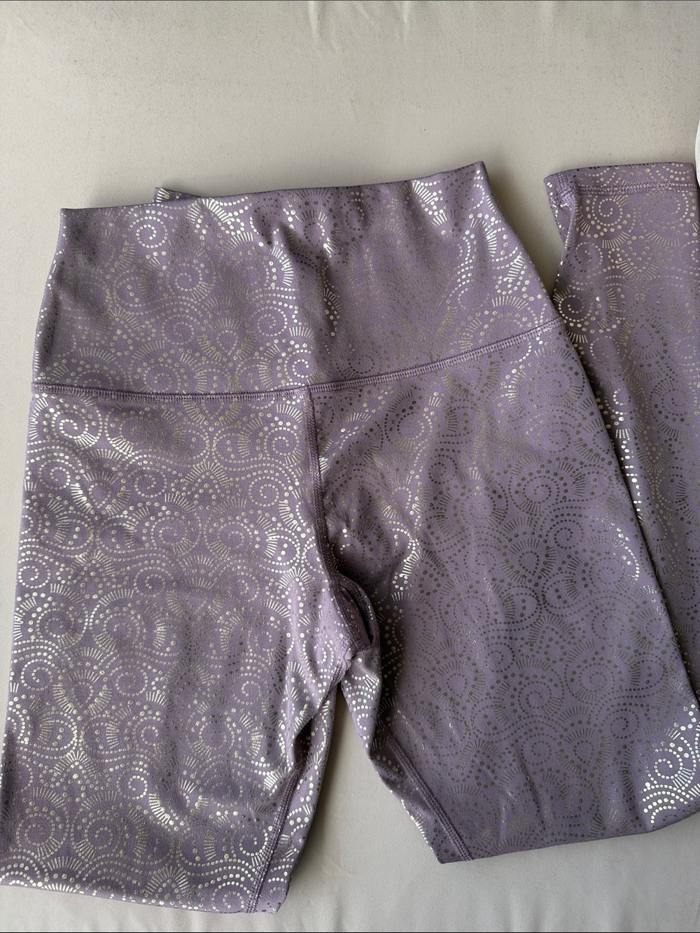 Rose Gold Metallic Print yoga pants XS